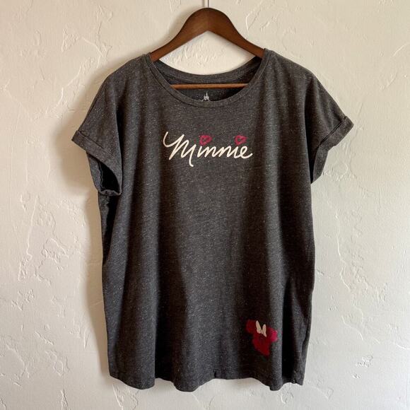 Disney Parks Size XXL Minnie T-Shirt - Gray Short Sleeve Authentic Original - Picture 1 of 9